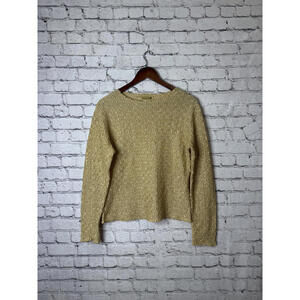 Jaipur Medium Women's Knit Top Beige Textured Long Sleeve